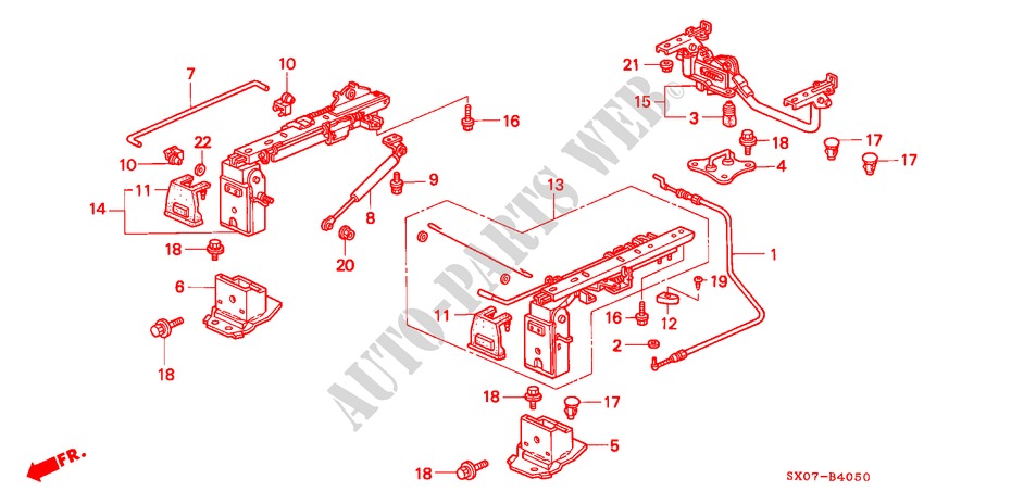 MITTLESITZKOMPONENTEN (L.)(SITZBANK) für Honda SHUTTLE 2.2IES 5 Türen 4 gang automatikgetriebe 1997