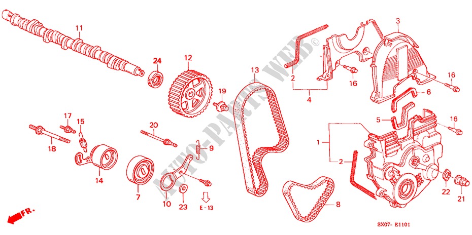 NOCKENWELLE/STEUERRIEMEN (2.3L) für Honda SHUTTLE 2.3IES 5 Türen 4 gang automatikgetriebe 1998