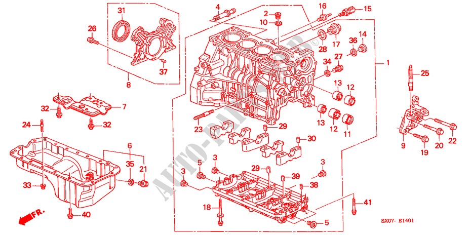 ZYLINDERBLOCK/OELWANNE (2.3L) für Honda SHUTTLE 2.3IES 5 Türen 4 gang automatikgetriebe 1998