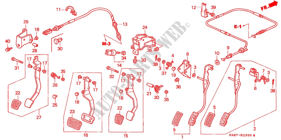 PEDAL für Honda CITY LXI-G 4 Türen 5 gang-Schaltgetriebe 2003