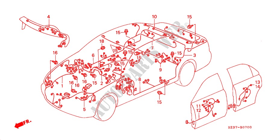 KABELBAUM(LH) für Honda LEGEND LEGEND 4 Türen 4 gang automatikgetriebe 1998