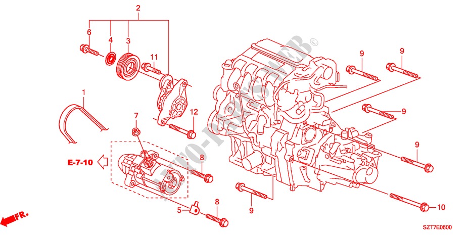 AUTOMATISCHE SPANNVORRICHTUNG für Honda CR-Z BASE 3 Türen 6 gang-Schaltgetriebe 2011