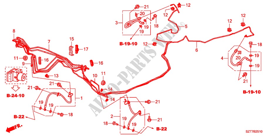 BREMSLEITUNGEN(VSA)(LH) für Honda CR-Z TOP 3 Türen 6 gang-Schaltgetriebe 2011