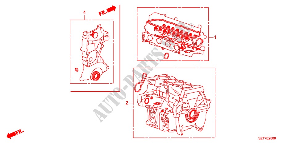 DICHTUNG SATZ für Honda CR-Z BASE 3 Türen 6 gang-Schaltgetriebe 2011