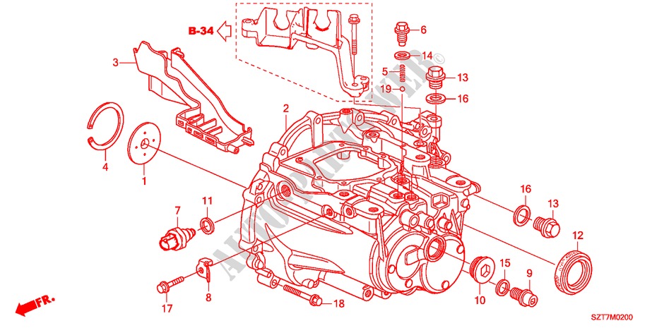 GETRIEBEGEHAEUSE für Honda CR-Z THIS IS 3 Türen 6 gang-Schaltgetriebe 2011