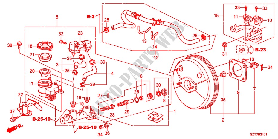 HAUPTBREMSZYLINDER/MASTER POWER(LH) für Honda CR-Z BASE 3 Türen 6 gang-Schaltgetriebe 2011