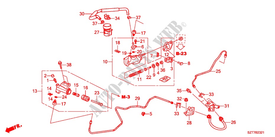 HAUPTKUPPLUNGSZYLINDER(LH) für Honda CR-Z TOP 3 Türen 6 gang-Schaltgetriebe 2011