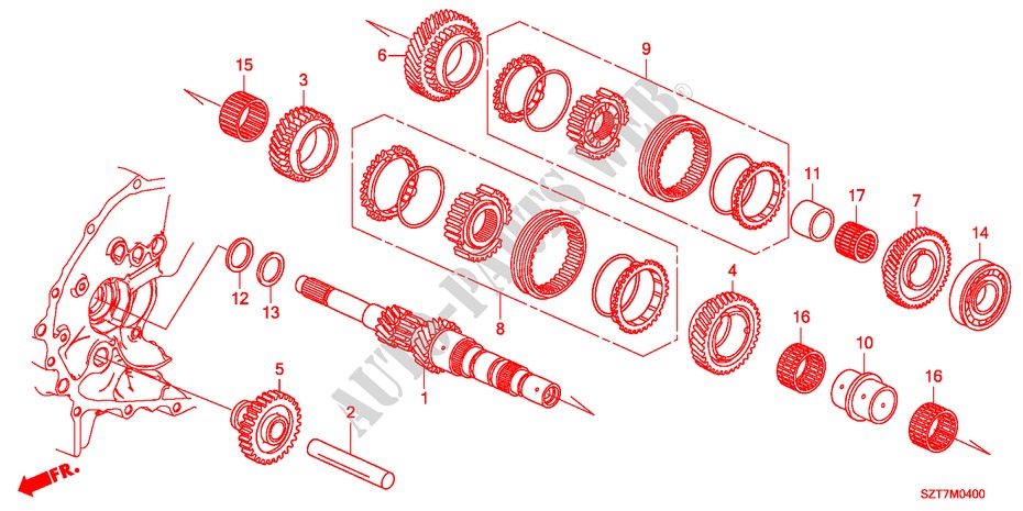 HAUPTWELLE für Honda CR-Z BASE 3 Türen 6 gang-Schaltgetriebe 2011