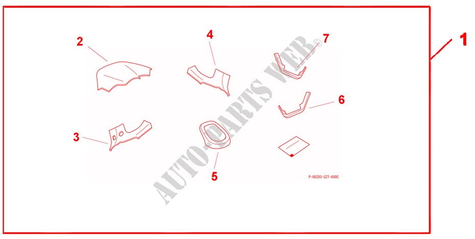 INT PANEL für Honda CR-Z BASE 3 Türen 6 gang-Schaltgetriebe 2011