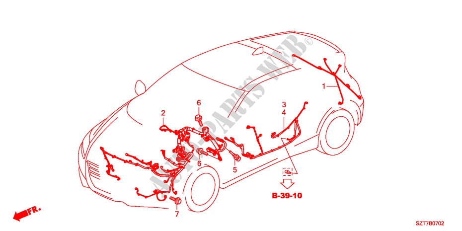 KABELBAUM(2)(LH) für Honda CR-Z BASE 3 Türen 6 gang-Schaltgetriebe 2011