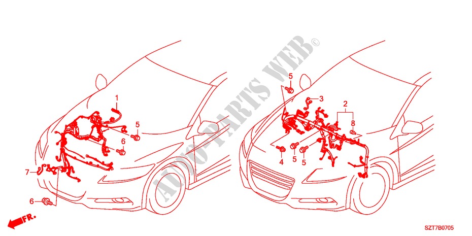 KABELBAUM(3)(RH) für Honda CR-Z THIS IS 3 Türen 6 gang-Schaltgetriebe 2011