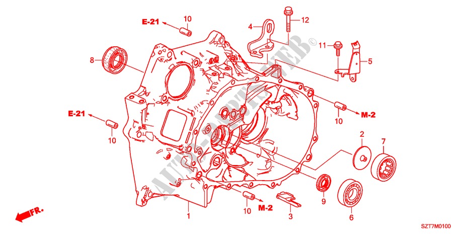 KUPPLUNGSGEHAEUSE für Honda CR-Z BASE 3 Türen 6 gang-Schaltgetriebe 2011