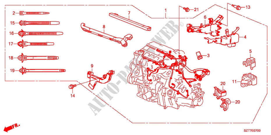 MOTORKABELBAUM für Honda CR-Z THIS IS 3 Türen 6 gang-Schaltgetriebe 2011