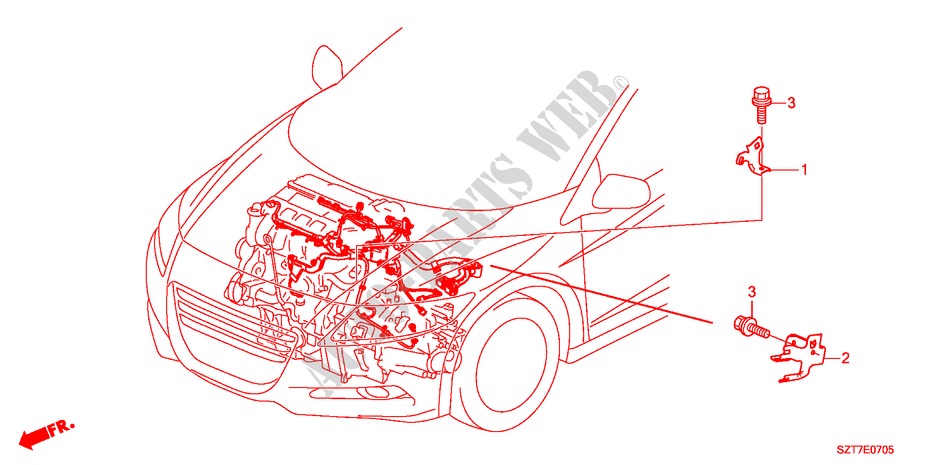 MOTORKABELBAUM, STREBE für Honda CR-Z TOP 3 Türen 6 gang-Schaltgetriebe 2011