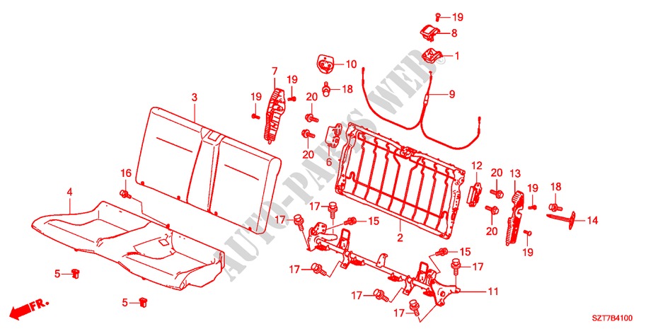 RUECKSITZ für Honda CR-Z TOP 3 Türen 6 gang-Schaltgetriebe 2011