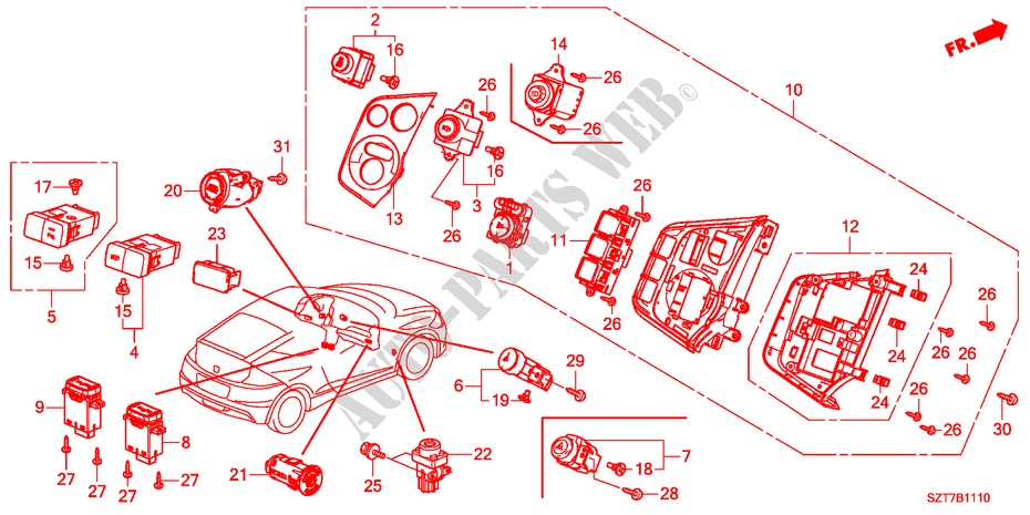 SCHALTER(LH) für Honda CR-Z BASE 3 Türen 6 gang-Schaltgetriebe 2011
