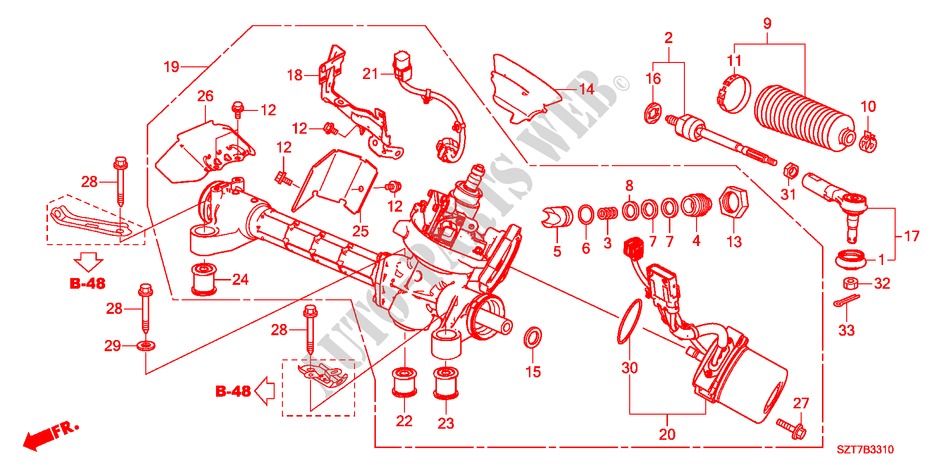 SERVOLENKGETRIEBE(EPS)(LH) für Honda CR-Z BASE 3 Türen 6 gang-Schaltgetriebe 2011