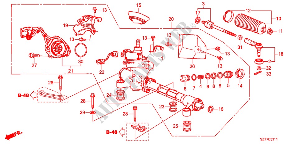 SERVOLENKGETRIEBE(EPS)(RH) für Honda CR-Z BASE 3 Türen 6 gang-Schaltgetriebe 2011