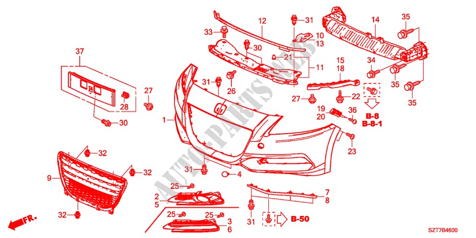 VORDERE STOSSFAENGER für Honda CR-Z THIS IS 3 Türen 6 gang-Schaltgetriebe 2011