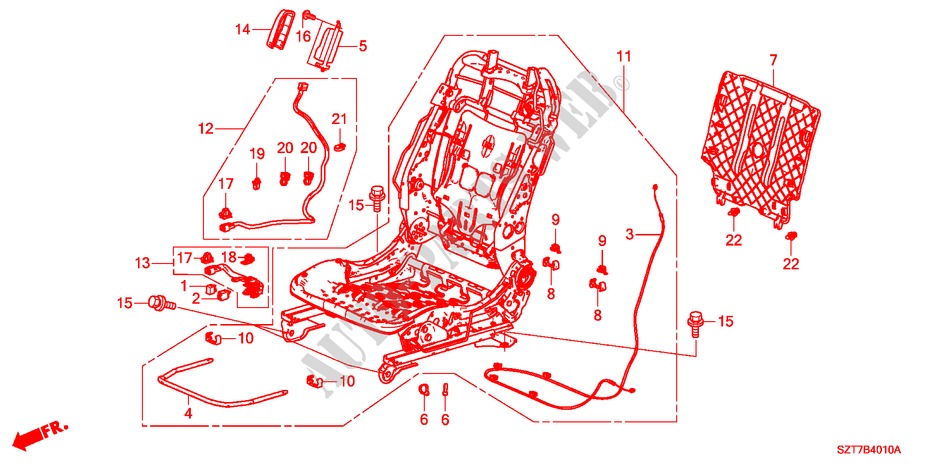 VORNE SITZKOMPONENTEN(L.)(MANUELLE SCHALTUNG,SITZ) für Honda CR-Z THIS IS 3 Türen 6 gang-Schaltgetriebe 2011