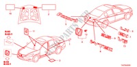EMBLEME/WARNETIKETTEN für Honda ACCORD 2.4 EX 4 Türen 5 gang automatikgetriebe 2009