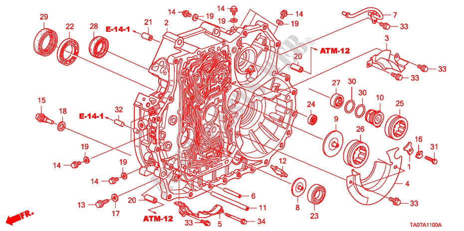DREHMOMENTWANDLERGEHAEUSE(V6) für Honda ACCORD 3.5 EX 4 Türen 5 gang automatikgetriebe 2011