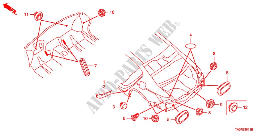 GUMMITUELLE(HINTEN) für Honda ACCORD 3.5 EX 4 Türen 5 gang automatikgetriebe 2011