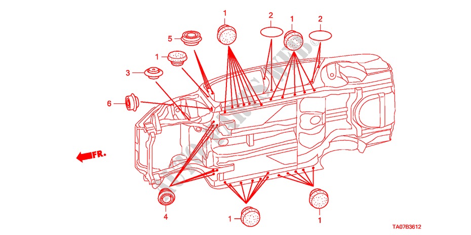 GUMMITUELLE(UNTEN) für Honda ACCORD 3.5 EX 4 Türen 5 gang automatikgetriebe 2011