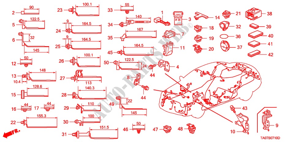 KABELBAUMBAND/BUEGEL für Honda ACCORD 3.5 EX 4 Türen 5 gang automatikgetriebe 2011