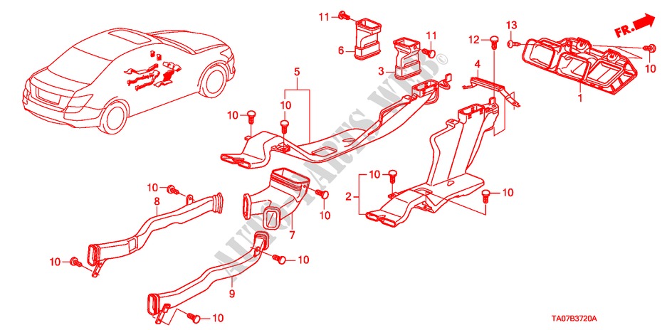 KANAL für Honda ACCORD 2.4 EX 4 Türen 5 gang automatikgetriebe 2008