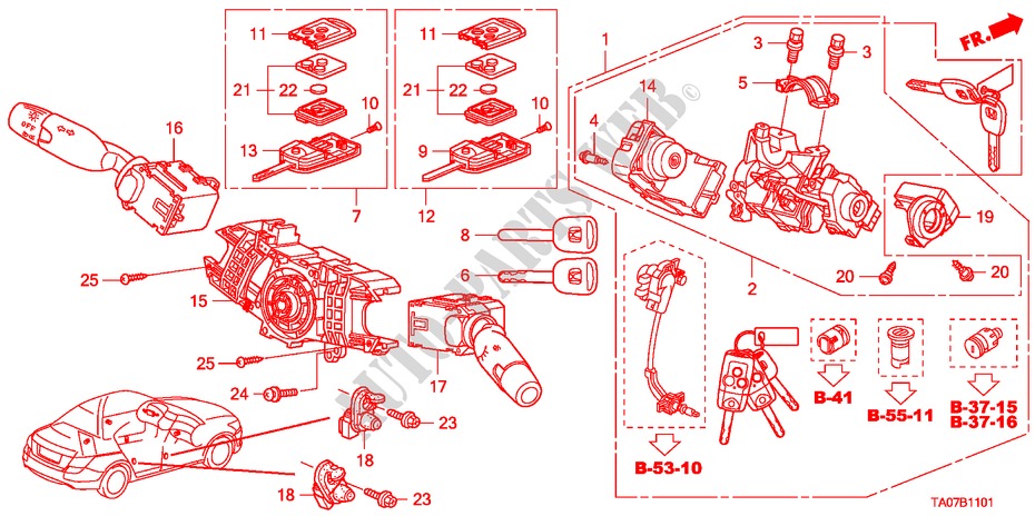 KOMBISCHALTER('11) für Honda ACCORD 3.5 EX 4 Türen 5 gang automatikgetriebe 2011