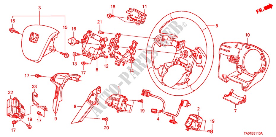 LENKRAD(SRS) für Honda ACCORD 2.4 LX 4 Türen 5 gang automatikgetriebe 2009