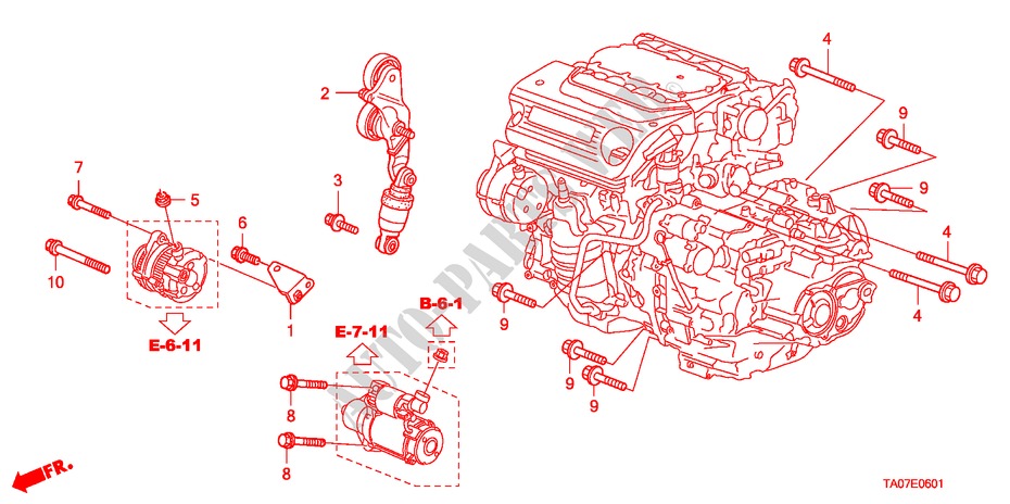 LICHTMASCHINEN STREBE/SPANNVORRICHTUNG(V6) für Honda ACCORD 3.5 EX 4 Türen 5 gang automatikgetriebe 2011