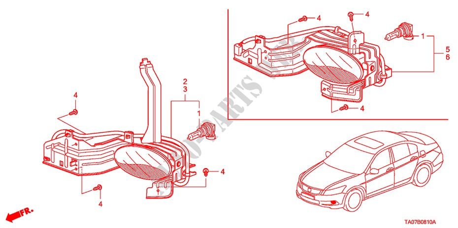 NEBELSCHEINWERFER für Honda ACCORD 3.5 EX 4 Türen 5 gang automatikgetriebe 2011