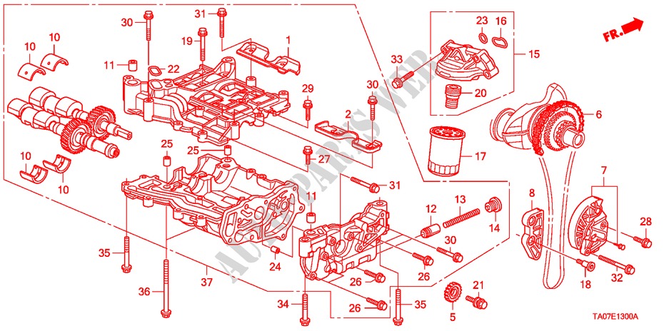 OELPUMPE(L4) für Honda ACCORD 2.4 LX 4 Türen 5 gang-Schaltgetriebe 2011