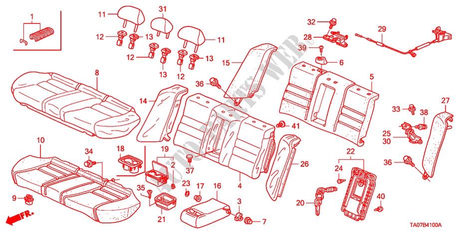 RUECKSITZ für Honda ACCORD 3.5 EX 4 Türen 5 gang automatikgetriebe 2011