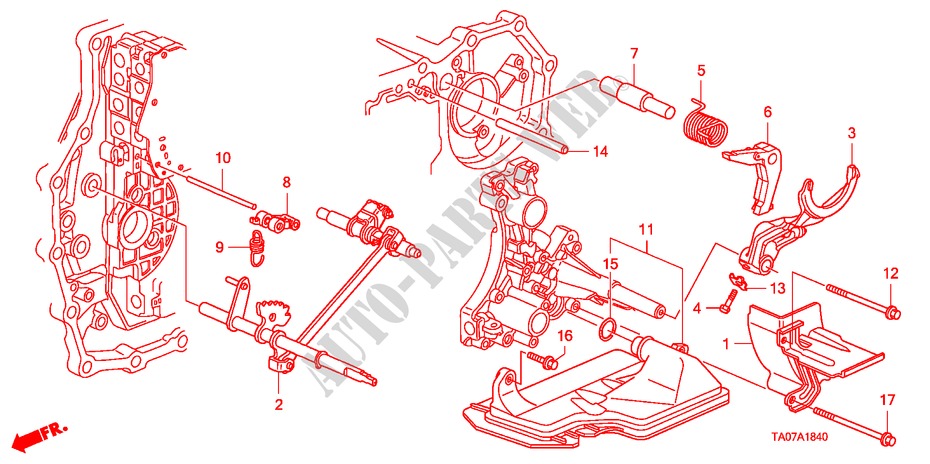 SCHALTGABEL(V6) für Honda ACCORD 3.5 EX 4 Türen 5 gang automatikgetriebe 2011