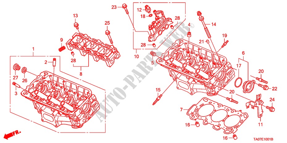 V. ZYLINDERKOPF(V6) für Honda ACCORD 3.5 EX 4 Türen 5 gang automatikgetriebe 2011