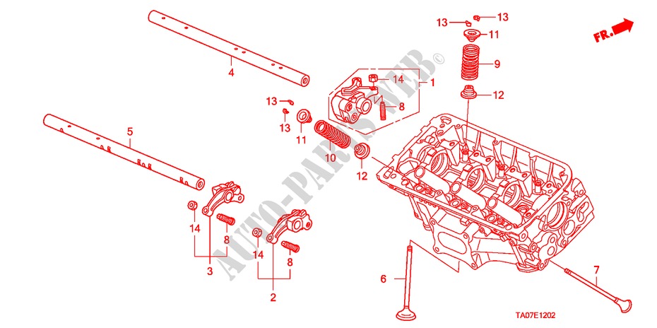 VENTIL/KIPPHEBEL(HINTEN)(V6) für Honda ACCORD 3.5 EX 4 Türen 5 gang automatikgetriebe 2011