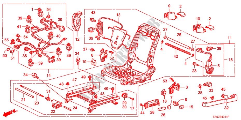 VORNE SITZKOMPONENTEN(L.)(VOLLE LEISTUNG, SITZ) für Honda ACCORD 3.5 EX 4 Türen 5 gang automatikgetriebe 2011