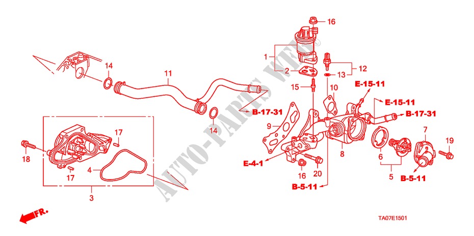 WASSERPUMPE(V6) für Honda ACCORD 3.5 EX 4 Türen 5 gang automatikgetriebe 2011