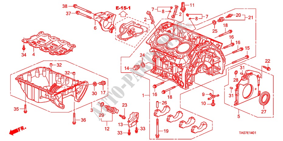 ZYLINDERBLOCK/OELWANNE(V6) für Honda ACCORD 3.5 EX 4 Türen 5 gang automatikgetriebe 2011
