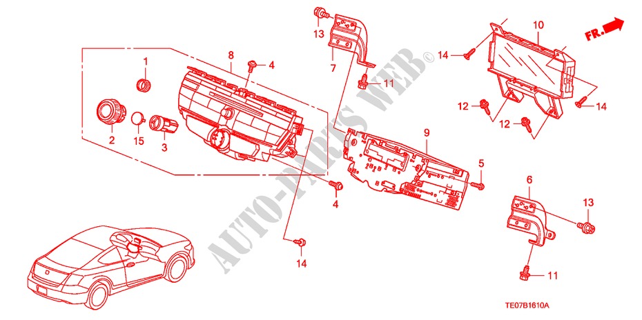 AUDIOEINHEIT für Honda ACCORD 2.4 EX 2 Türen 5 gang automatikgetriebe 2008