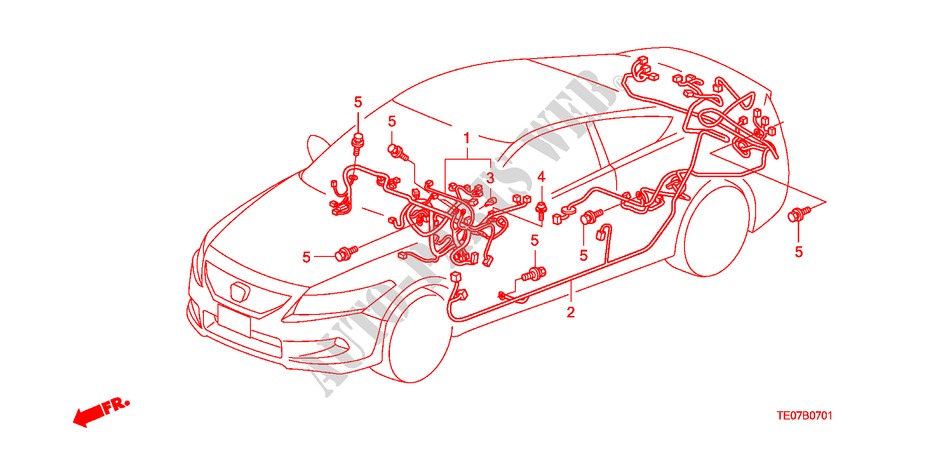 KABELBAUM(2) für Honda ACCORD 2.4 EXG 2 Türen 5 gang automatikgetriebe 2009