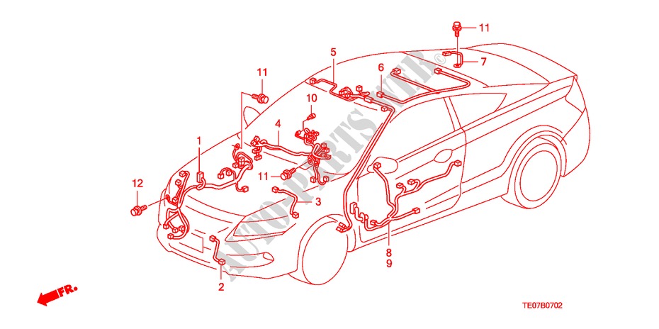 KABELBAUM(3) für Honda ACCORD V6 EX 2 Türen 5 gang automatikgetriebe 2010
