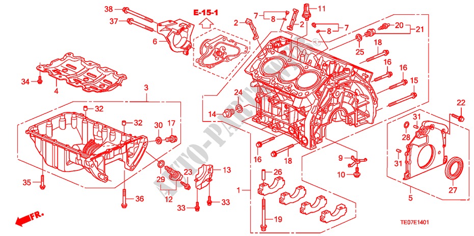 ZYLINDERBLOCK/OELWANNE(V6) für Honda ACCORD V6 EX 2 Türen 5 gang automatikgetriebe 2011