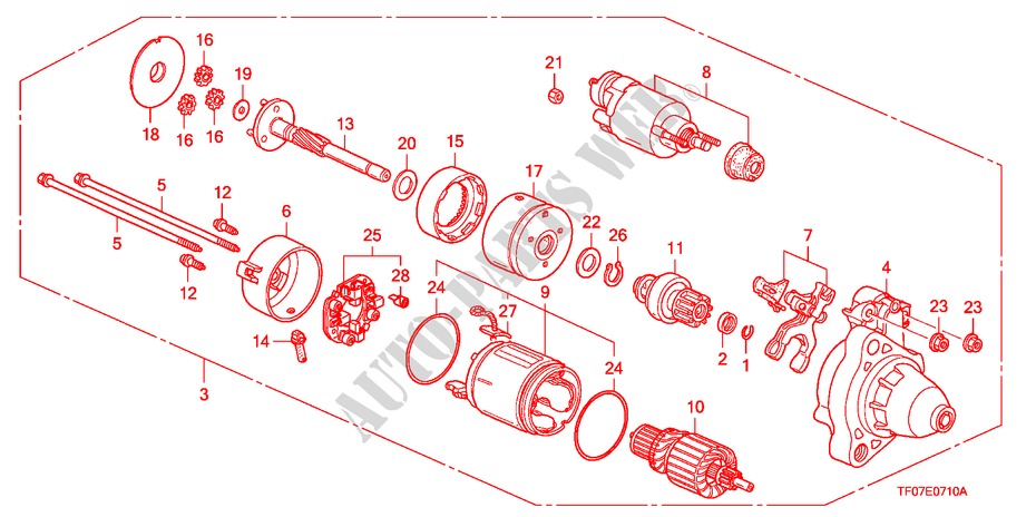 ANLASSER(DENSO) für Honda JAZZ 1.4 COMF TEMP TIRE 5 Türen 5 gang-Schaltgetriebe 2009