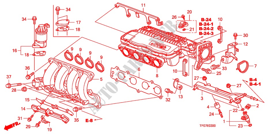 ANSAUGKRUEMMER für Honda JAZZ 1.2 LSRE TEMP TIRE 5 Türen 5 gang-Schaltgetriebe 2009