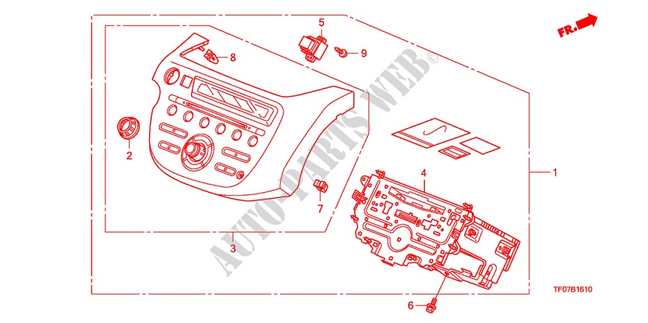 AUDIOEINHEIT(LH) für Honda JAZZ 1.4 COMF TEMP TIRE 5 Türen 5 gang-Schaltgetriebe 2009