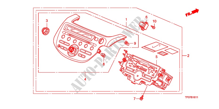 AUDIOEINHEIT(RH) für Honda JAZZ 1.4 ES   TEMP TIRE 5 Türen 5 gang-Schaltgetriebe 2009